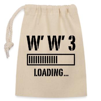 World War 3 Loading... (Peace / War / Black) - Closable cotton gift bag (14x20cm) - nature - Front