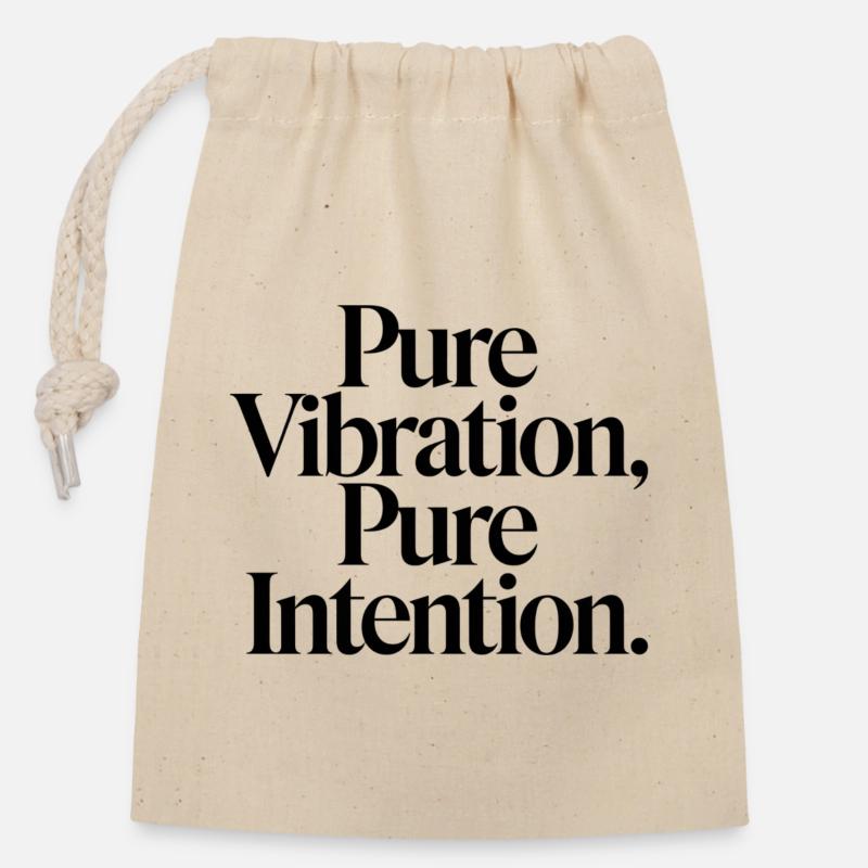 Vibrations pures, intentions claires - Sac cadeau en coton avec cordon (14 x 20 cm) - nature