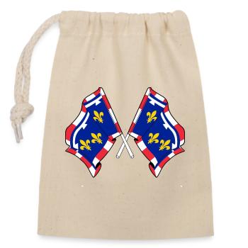 Centre-Val de Loire Drapeaux Croisés - Sac cadeau en coton avec cordon (14 x 20 cm) - nature - Devant