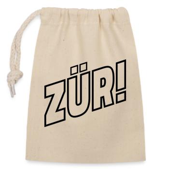 Zurich - Closable cotton gift bag (14x20cm) - nature - Front