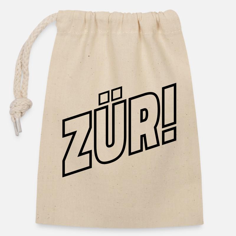 Zurich - Sac cadeau en coton avec cordon (14 x 20 cm) - nature