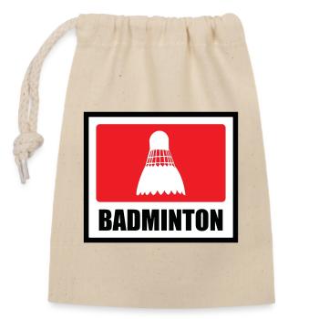 Badminton - Sport - Raquette - Sac cadeau en coton avec cordon (14 x 20 cm) - nature - Devant