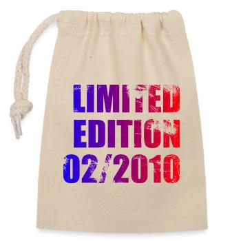 16th Birthday Limited Edition 02/2010 - Closable cotton gift bag (14x20cm) - nature - Front