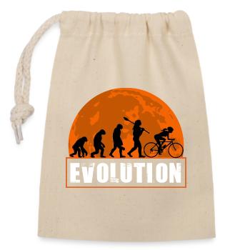 Évolution de l’homme cycliste cycliste fille - Sac cadeau en coton avec cordon (14 x 20 cm) - nature - Devant