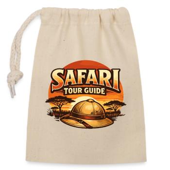 Guide touristique drôle de costume de safari - Sac cadeau en coton avec cordon (14 x 20 cm) - nature - Devant