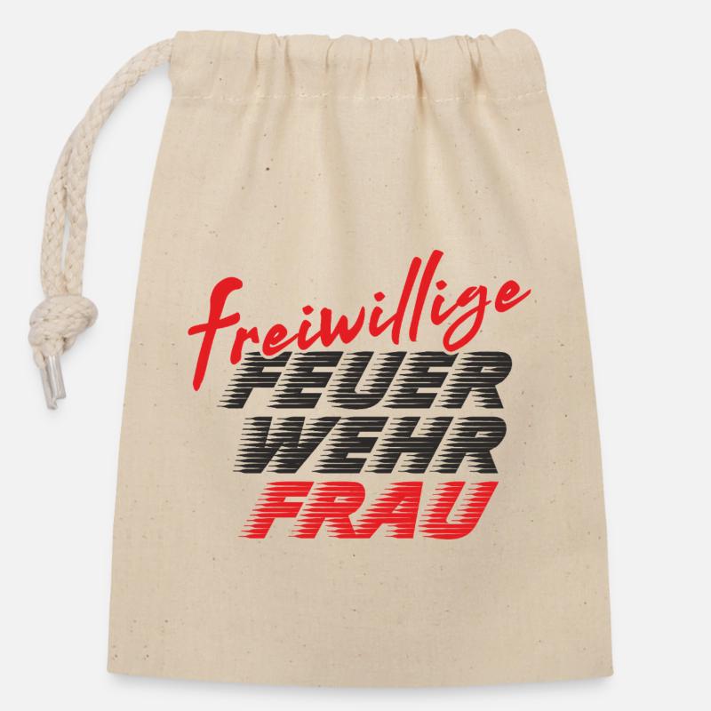 Pompière - Sac cadeau en coton avec cordon (14 x 20 cm) - nature