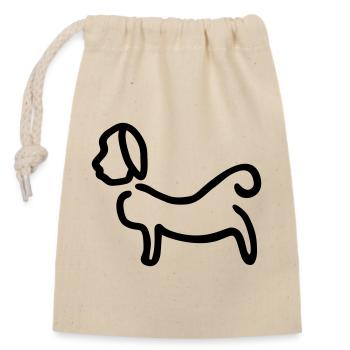 Hund_Silhouette - Closable cotton gift bag (14x20cm) - nature - Front