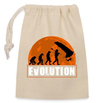 Evolution of Hang Glider Pilot Sunset Design - Closable cotton gift bag (14x20cm) - nature - Front