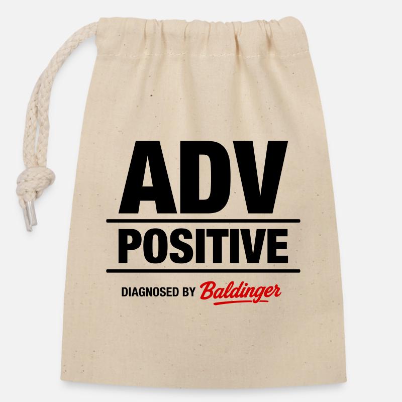 ADV positif - Sac cadeau en coton avec cordon (14 x 20 cm) - nature