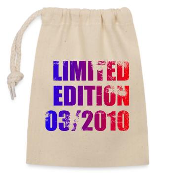 16th Birthday Limited Edition 03/2010 - Closable cotton gift bag (14x20cm) - nature - Front