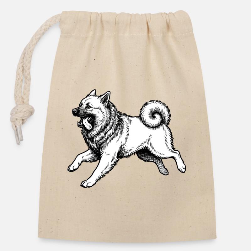 Eurasier | Hell - Verschließbarer Geschenkbeutel aus Baumwolle (14x20cm) - Natur