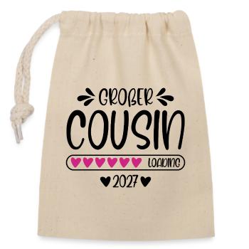 Big Cousin 2027 barre de chargement à cœur - Sac cadeau en coton avec cordon (14 x 20 cm) - nature - Devant