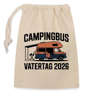 Campingbus Papa Vatertag Geschenk 2026 - Verschließbarer Geschenkbeutel aus Baumwolle (14x20cm) - Natur - Vorne