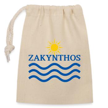 Motif des vagues solaires de Zakynthos - Sac cadeau en coton avec cordon (14 x 20 cm) - nature - Devant