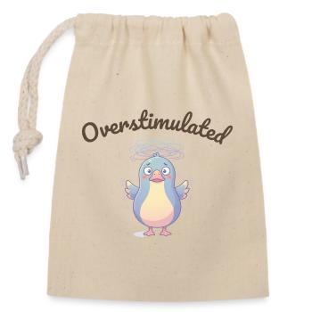 Overstimulated Pingu Wirrwarr - Verschließbarer Geschenkbeutel aus Baumwolle (14x20cm) - Natur - Vorne