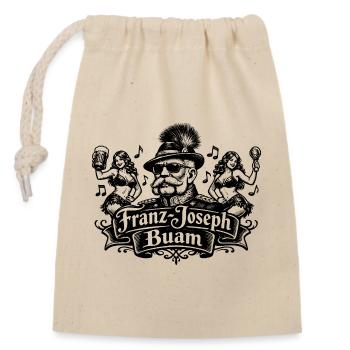 Franz Joseph Buam Logo - Verschließbarer Geschenkbeutel aus Baumwolle (14x20cm) - Natur - Vorne