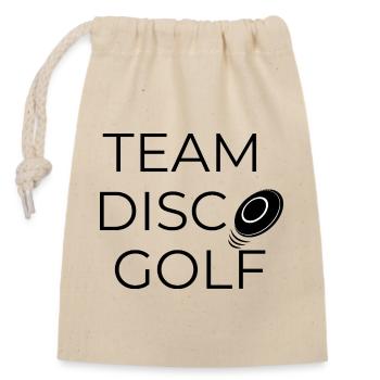 Team Disco Golf - Design mit Scheibe - Verschließbarer Geschenkbeutel aus Baumwolle (14x20cm) - Natur - Vorne