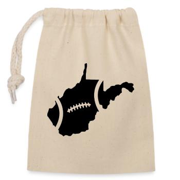 Football West Virginia - Closable cotton gift bag (14x20cm) - nature - Front