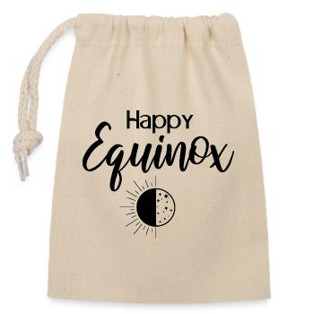Frohes Ostara-Frühlings-Tagundnachtgleiche - Verschließbarer Geschenkbeutel aus Baumwolle (14x20cm) - Natur - Vorne