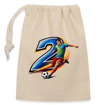 Conception d’action du joueur de maillot numéro 2 - Sac cadeau en coton avec cordon (14 x 20 cm) - nature - Devant
