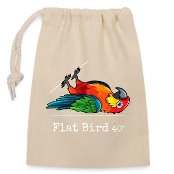 Flat Bird à 40 degrés - Sac cadeau en coton avec cordon (14 x 20 cm) - nature - Devant