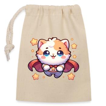 Heroes Kitten Superhero Cat Super Kitty - Closable cotton gift bag (14x20cm) - nature - Front