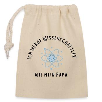 Wie mein Papa - ein echter Wissenschaftler! - Verschließbarer Geschenkbeutel aus Baumwolle (14x20cm) - Natur - Vorne