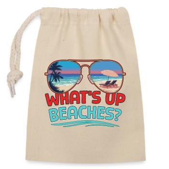 Family Vacation Trip Cruising What's Up Beaches - Closable cotton gift bag (14x20cm) - nature - Front