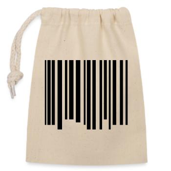 code barres - Sac cadeau en coton avec cordon (14 x 20 cm) - nature - Devant