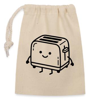 Grille-pain Kawaii - Sac cadeau en coton avec cordon (14 x 20 cm) - nature - Devant