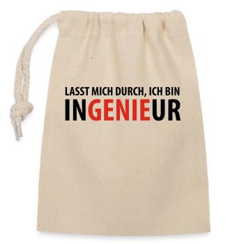 Lasst mich durch, ich bin Ingenieur - Sac cadeau en coton avec cordon (14 x 20 cm) - nature - Devant