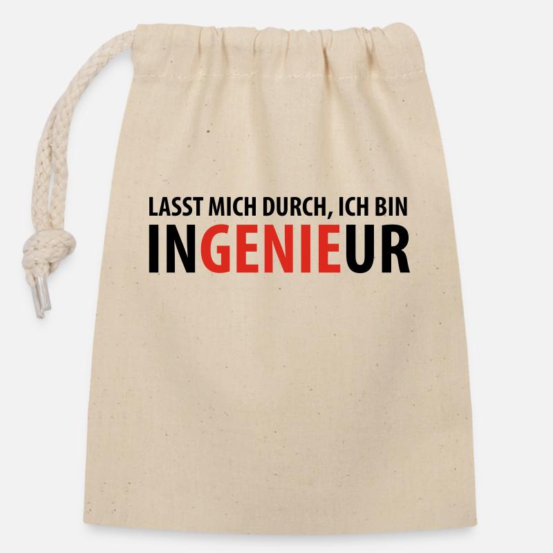 Lasst mich durch, ich bin Ingenieur - Verschließbarer Geschenkbeutel aus Baumwolle (14x20cm) - Natur
