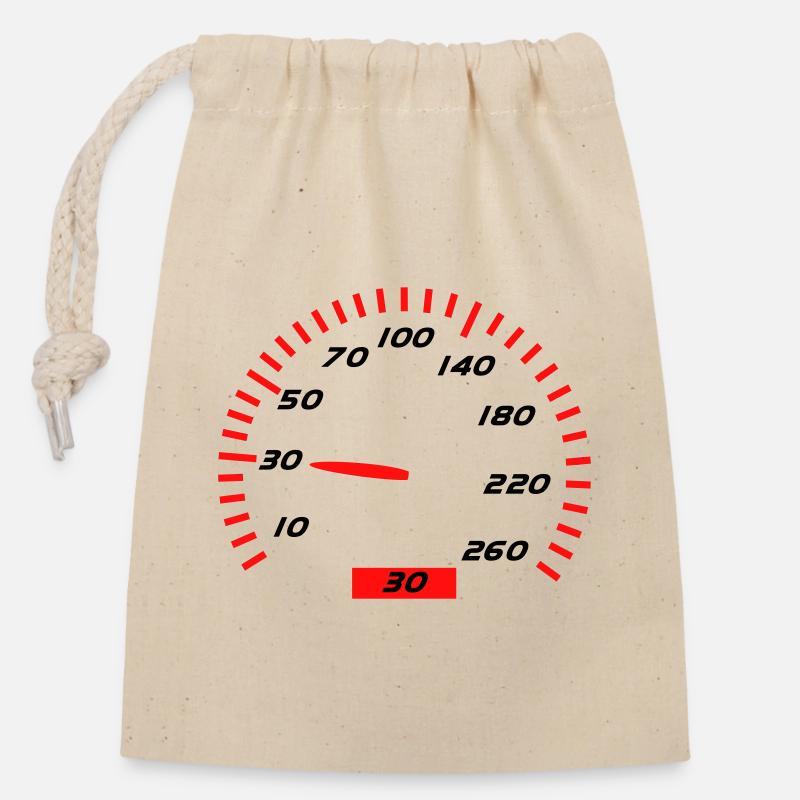 30th Birthday - Closable cotton gift bag (14x20cm) - nature
