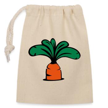 Carrot icon - Closable cotton gift bag (14x20cm) - nature - Front