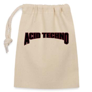 Acid Techno - Verschließbarer Geschenkbeutel aus Baumwolle (14x20cm) - Natur - Vorne