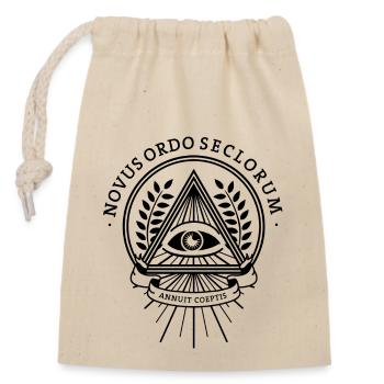 illuminati verschwörung auge pyramide freimaurer - Verschließbarer Geschenkbeutel aus Baumwolle (14x20cm) - Natur - Vorne