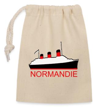 PAQUEBOT NORMANDIE - Sac cadeau en coton avec cordon (14 x 20 cm) - nature - Devant