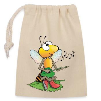 Abeille chantante - Sac cadeau en coton avec cordon (14 x 20 cm) - nature - Devant