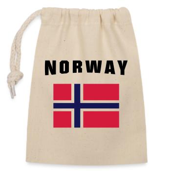 Norway Flag - Sac cadeau en coton avec cordon (14 x 20 cm) - nature - Devant