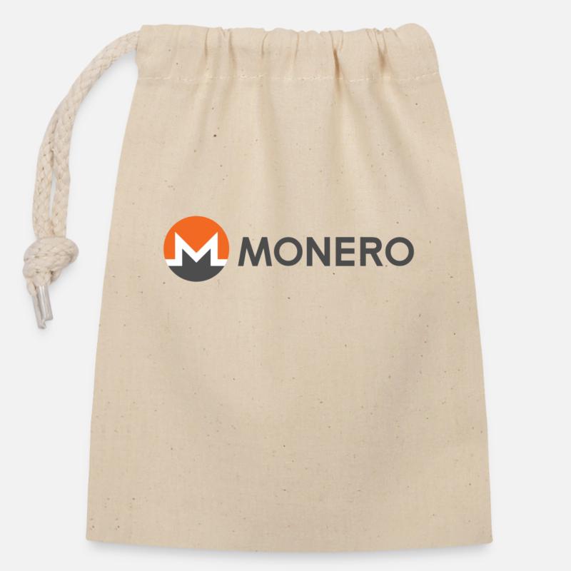 Monero - Crypto-monnaie privée - Sac cadeau en coton avec cordon (14 x 20 cm) - nature