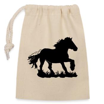 Sang froid, sang froid, draft horse - Sac cadeau en coton avec cordon (14 x 20 cm) - nature - Devant