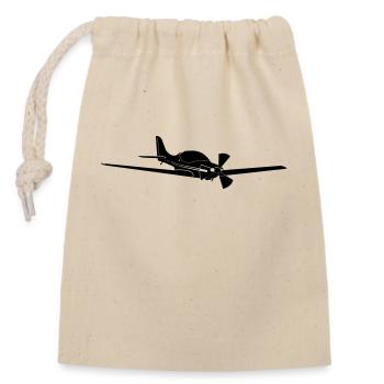 Flugzeug Pilot Flieger Ultaleichtflugzeug UL vl3 - Verschließbarer Geschenkbeutel aus Baumwolle (14x20cm) - Natur - Vorne