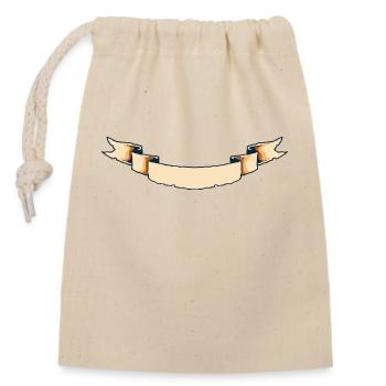 Banner - Closable cotton gift bag (14x20cm) - nature - Front