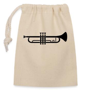 Instrument Musique Trompette - Sac cadeau en coton avec cordon (14 x 20 cm) - nature - Devant