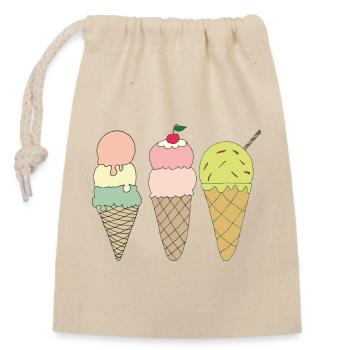 variations de glace - Sac cadeau en coton avec cordon (14 x 20 cm) - nature - Devant
