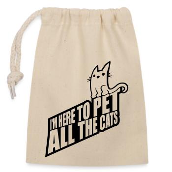 Animaux de compagnie tous les chats - Sac cadeau en coton avec cordon (14 x 20 cm) - nature - Devant