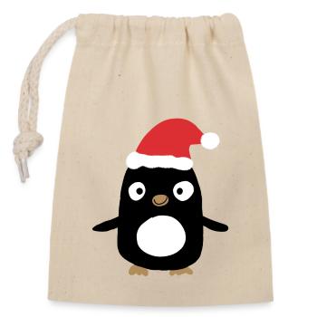 Penguin Friend - Closable cotton gift bag (14x20cm) - nature - Front