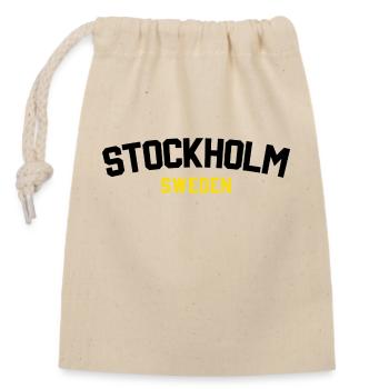 Stockholm - Closable cotton gift bag (14x20cm) - nature - Front