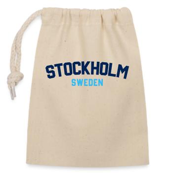 Stockholm Sweden - Closable cotton gift bag (14x20cm) - nature - Front
