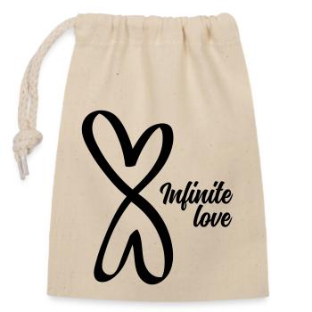 Infinite love - Closable cotton gift bag (14x20cm) - nature - Front